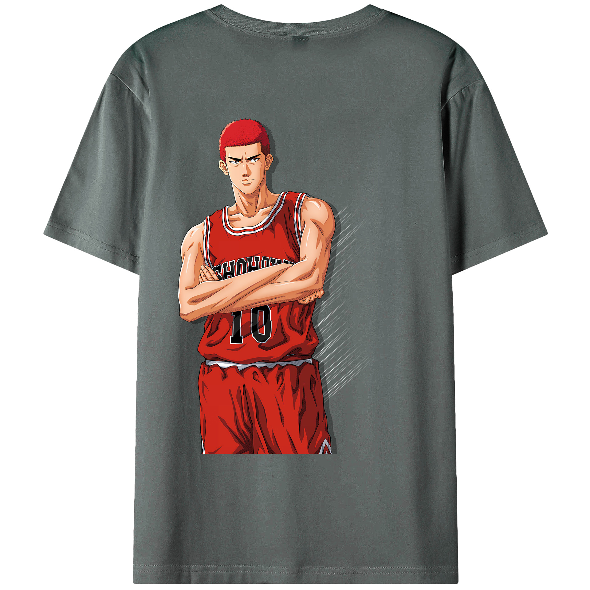 （画像用） SLAM DUNK／スラムダンク 綿100％ メンズ半袖Tシャツ（バックプリント） 通気性